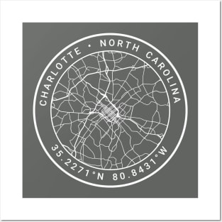 Charlotte Map Posters and Art